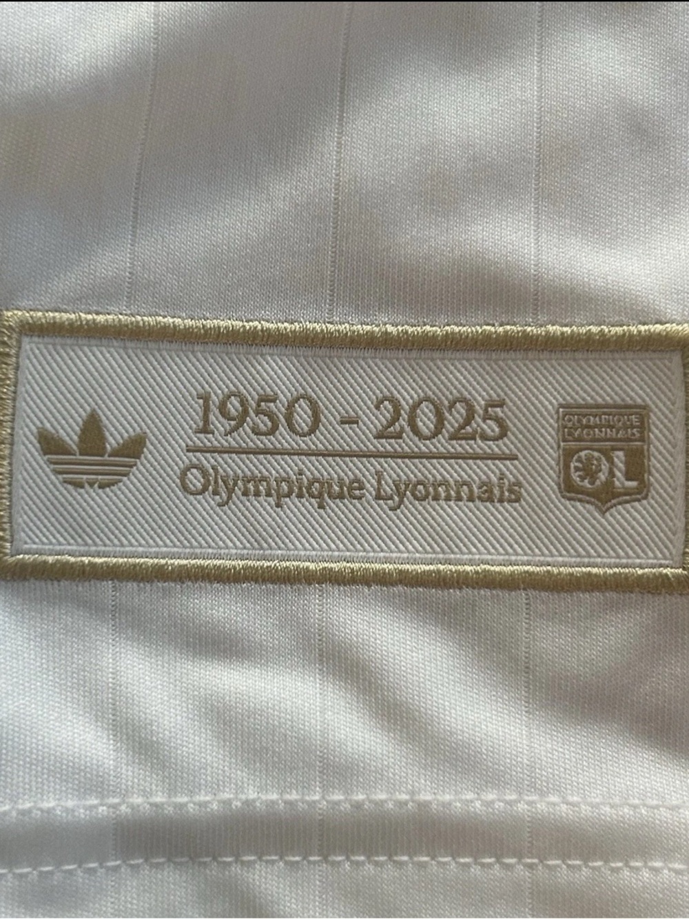 Adidas Originals Olympique Lyonnais 2025 75th Anniversary White Large JL9623 - Picture 7 of 9